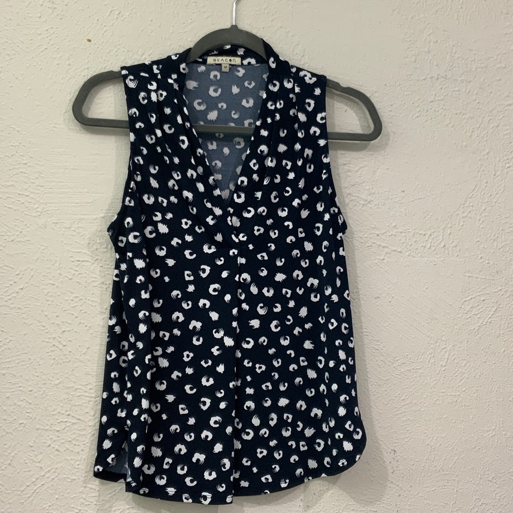 Beacon Leopard Print Sleeveless Blouse